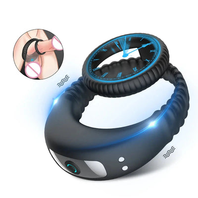 Anneaux vibrants pour couple pour hommes, Anneau pénien 2 en 1 pour un plaisir et une stabilité accrus, 10 vibrations réglables pour des performances plus longues et plus fortes
