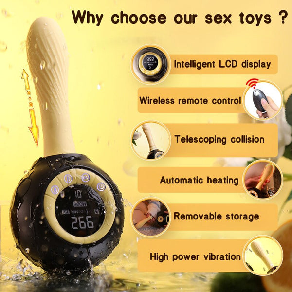 Machine sexuelle vibrante avec fonction de réchauffement et télécommande