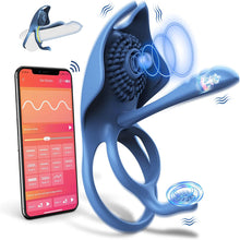 Charger l'image dans la galerie, Vibrateur 4 en 1 anneau pénien, Vibrateur Anneau Pénien avec 5 Modes de Vibration, avec App