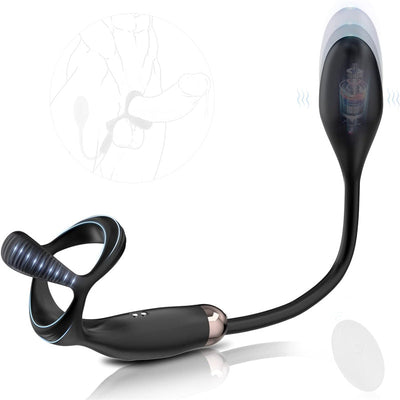 Stimulateur Prostate Vibrant avec Anneau Pénien Triangulaire et 9 Modes de Vibration