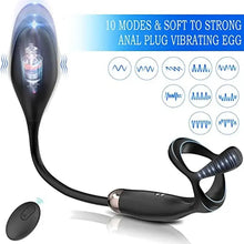 Charger l'image dans la galerie, Stimulateur Prostate Vibrant avec Anneau Pénien Triangulaire et 9 Modes de Vibration