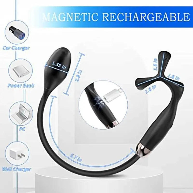 Stimulateur Prostate Vibrant avec Anneau Pénien Triangulaire et 9 Modes de Vibration