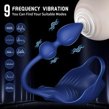 Charger l'image dans la galerie, Stimulateur Prostate Vibrant avec 9 Modes de Vibration et Contrôle APP - Un sextoy révolutionnaire 3 en 1 combine plug anal et anneau pénien un plaisir sexuel plus intense!