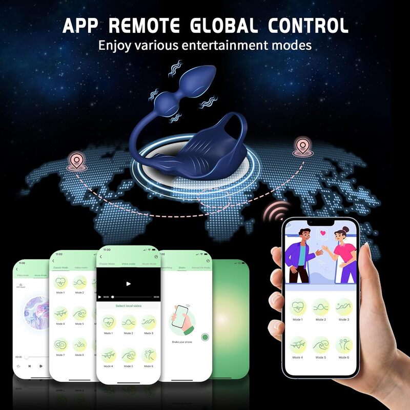 Stimulateur Prostate Vibrant avec 9 Modes de Vibration et Contrôle APP - Un sextoy révolutionnaire 3 en 1 combine plug anal et anneau pénien un plaisir sexuel plus intense!