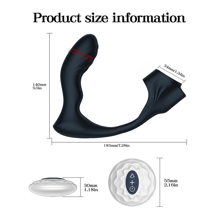 Masseur de prostate télécommandé pour hommes avec anneau pénien