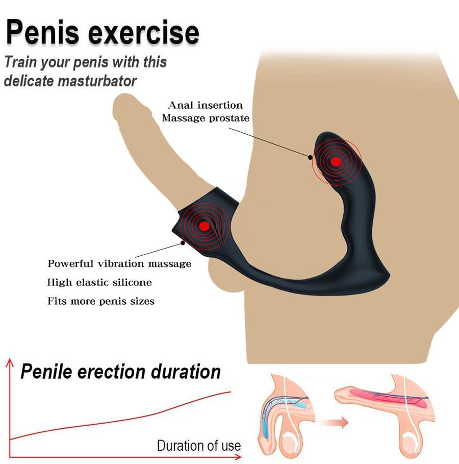 Masseur de prostate télécommandé pour hommes avec anneau pénien