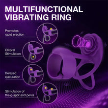 Charger l'image dans la galerie, Anneaux péniens en silicone Vibrateur avec 10 modes de vibration