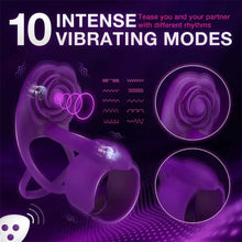 Charger l'image dans la galerie, Anneaux péniens en silicone Vibrateur avec 10 modes de vibration