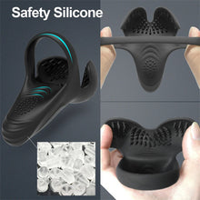 Charger l'image dans la galerie, Vibromasseur Penis en Silicone avec Anneau Pénien et 10 Modes de Vibration