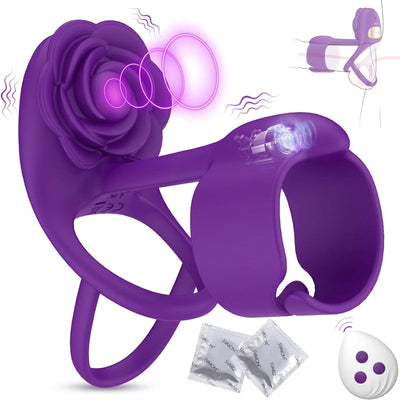 Anneaux péniens en silicone Vibrateur avec 10 modes de vibration