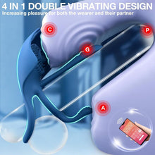 Charger l'image dans la galerie, Vibrateur 4 en 1 anneau pénien, Vibrateur Anneau Pénien avec 5 Modes de Vibration, avec App