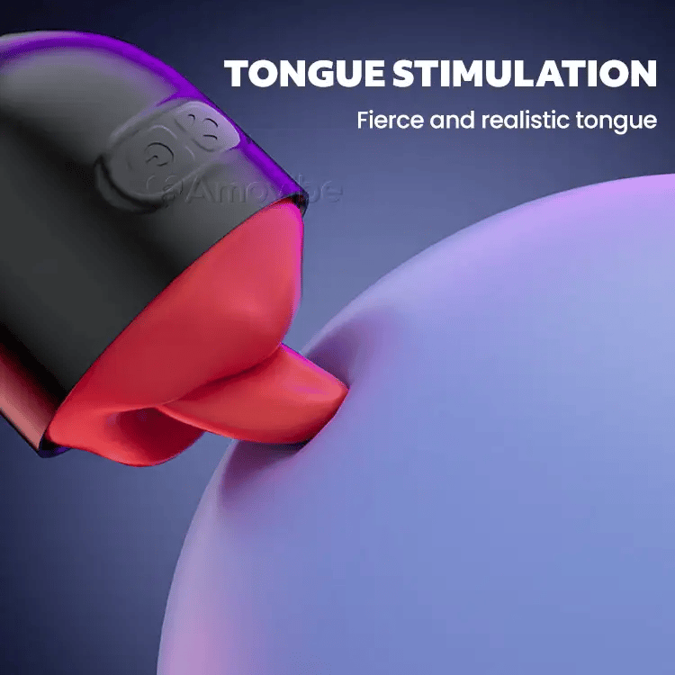 App Contrôlé Masturbateur Masculin avec 9 Modes de Léchage de Langue et Vibrations