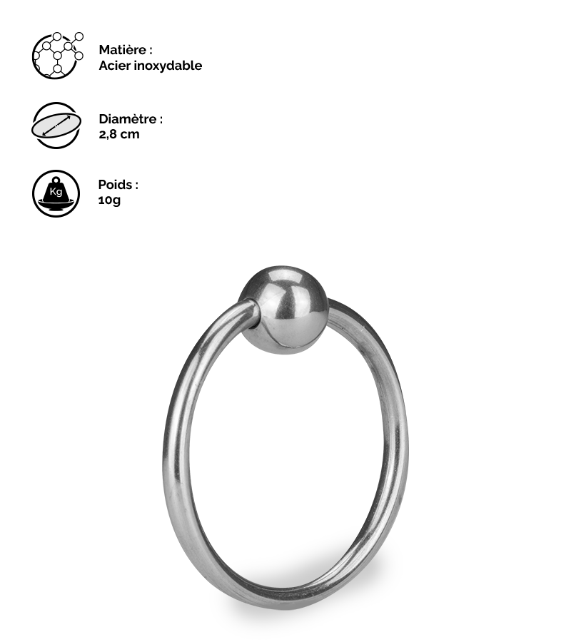 Anneau de gland en inox Lump
