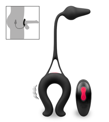 Anneau vibrant avec plug anal Lucifer