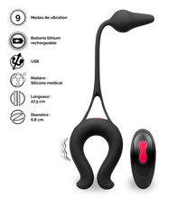 Charger l'image dans la galerie, Anneau vibrant avec plug anal Lucifer