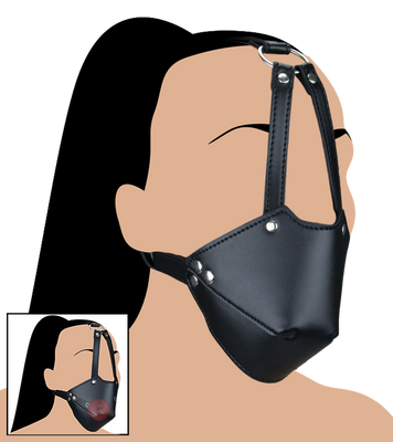 Bâillon gag-ball en cuir BDSM