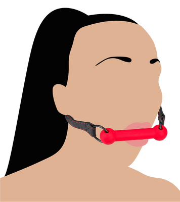 Bâillon mors en silicone et similicuir