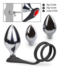 Charger l'image dans la galerie, Bijou anal double anneau cockring avec 3 plugs