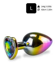 Charger l'image dans la galerie, Bijou anal rosebud cœur arc-en-ciel M