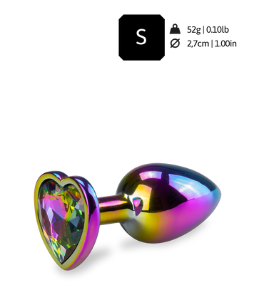 Bijou anal rosebud cœur arc-en-ciel S