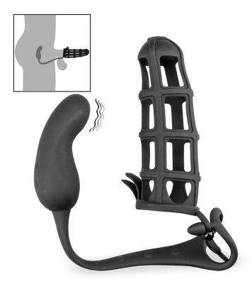 Cage à pénis cockring stimulateur prostate vibrant
