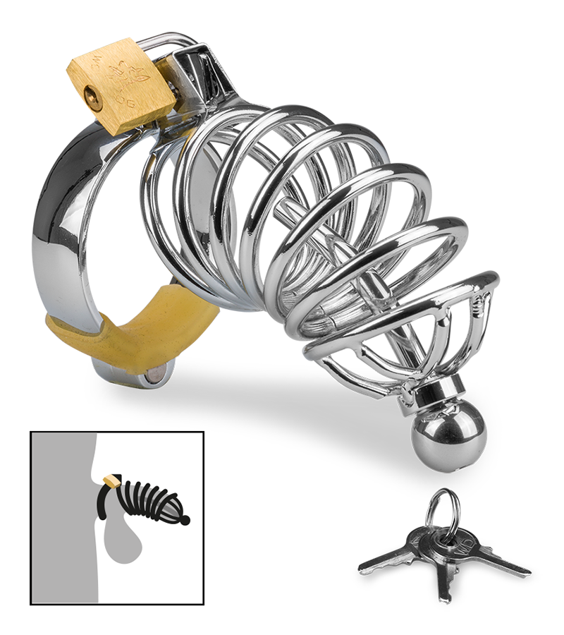 Cage de chasteté pénis et plug d'urètre Guantanamo