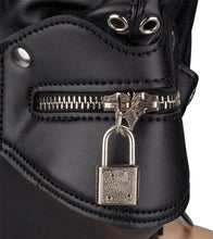 Charger l'image dans la galerie, Cagoule BDSM avec fermeture éclaire pour la bouche et cadenas