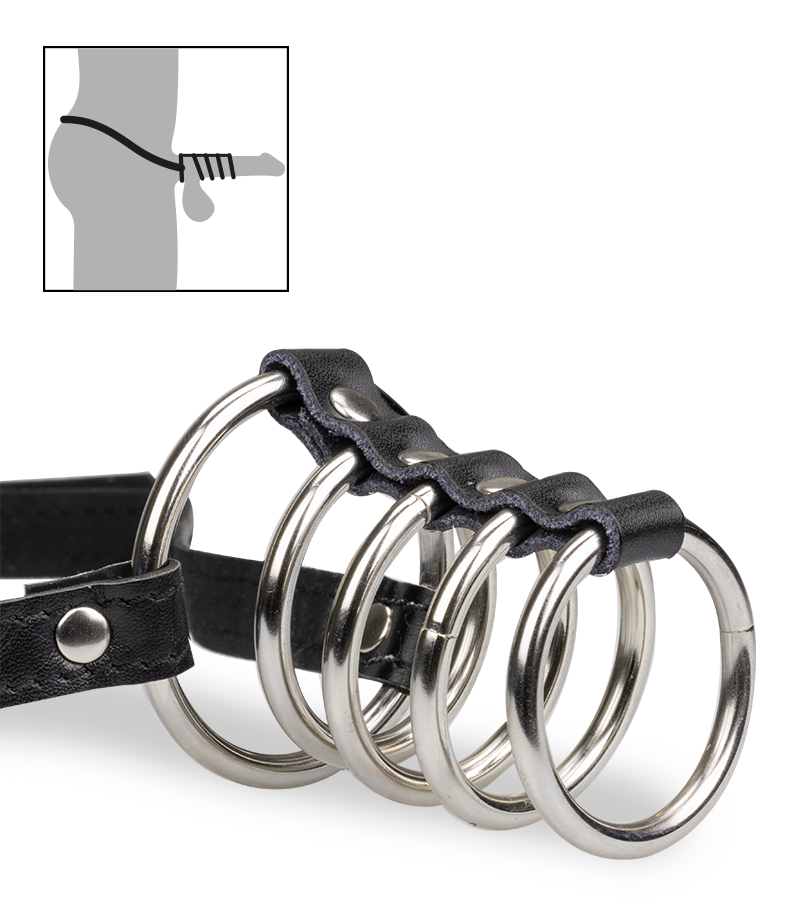 Ceinture 5 anneaux cockring métal