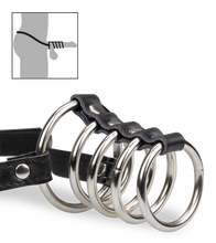 Charger l'image dans la galerie, Ceinture 5 anneaux cockring métal