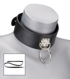 Collier BDSM similicuir 1 anneau + laisse