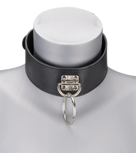 Charger l'image dans la galerie, Collier BDSM similicuir 1 anneau + laisse