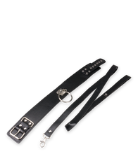 Charger l'image dans la galerie, Collier BDSM similicuir 1 anneau + laisse