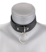 Charger l'image dans la galerie, Collier cuir BDSM 1 anneau avec chaine