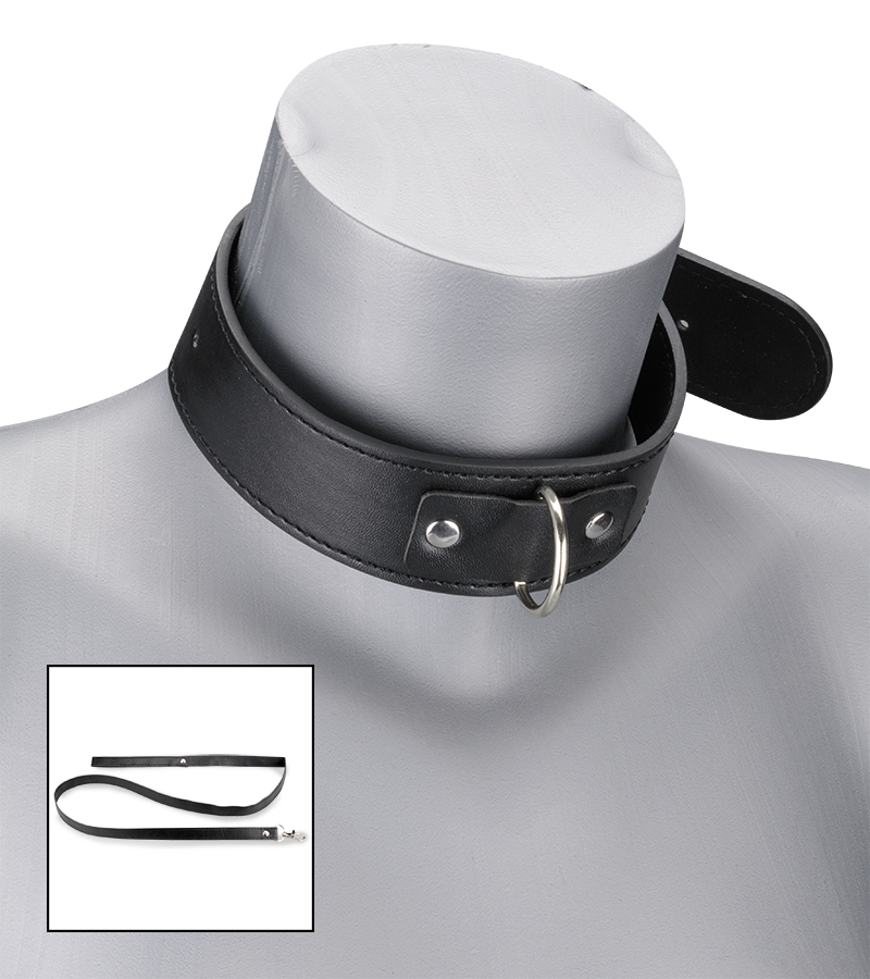 Collier cuir et laisse cuir BDSM