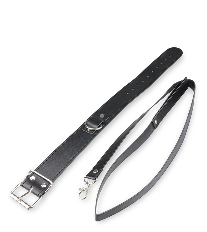 Collier cuir et laisse cuir BDSM