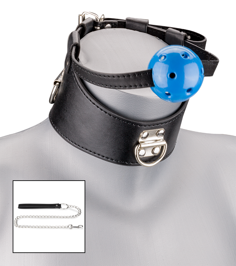 Collier gag-ball bâillon BDSM