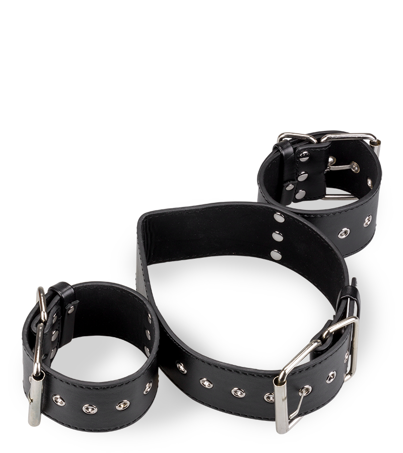 Contrainte BDSM cou et poignets