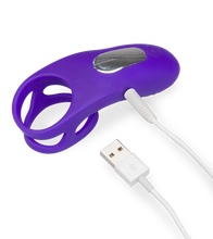 Charger l'image dans la galerie, Double anneau vibrant avec stimulateur de clitoris Bora