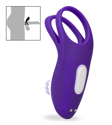 Double anneau vibrant avec stimulateur de clitoris Bucci