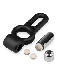 Charger l'image dans la galerie, Double cockring vibrant en silicone Jaxon