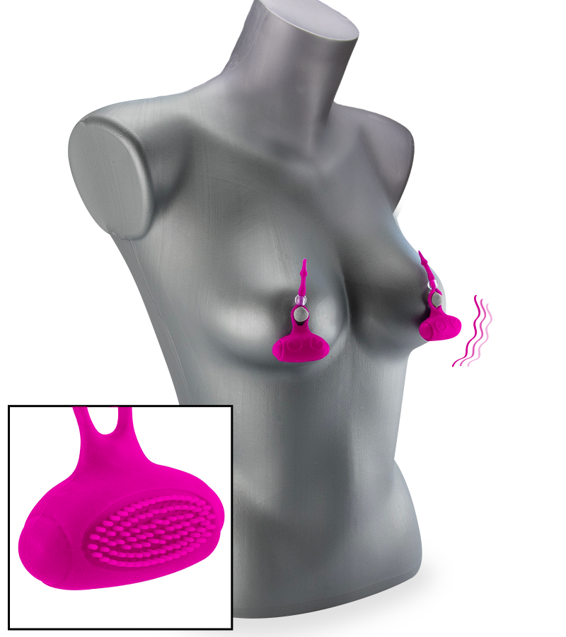 Duo de pinces à seins vibrantes silicone