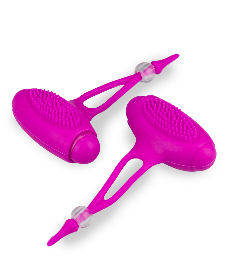 Duo de pinces à seins vibrantes silicone