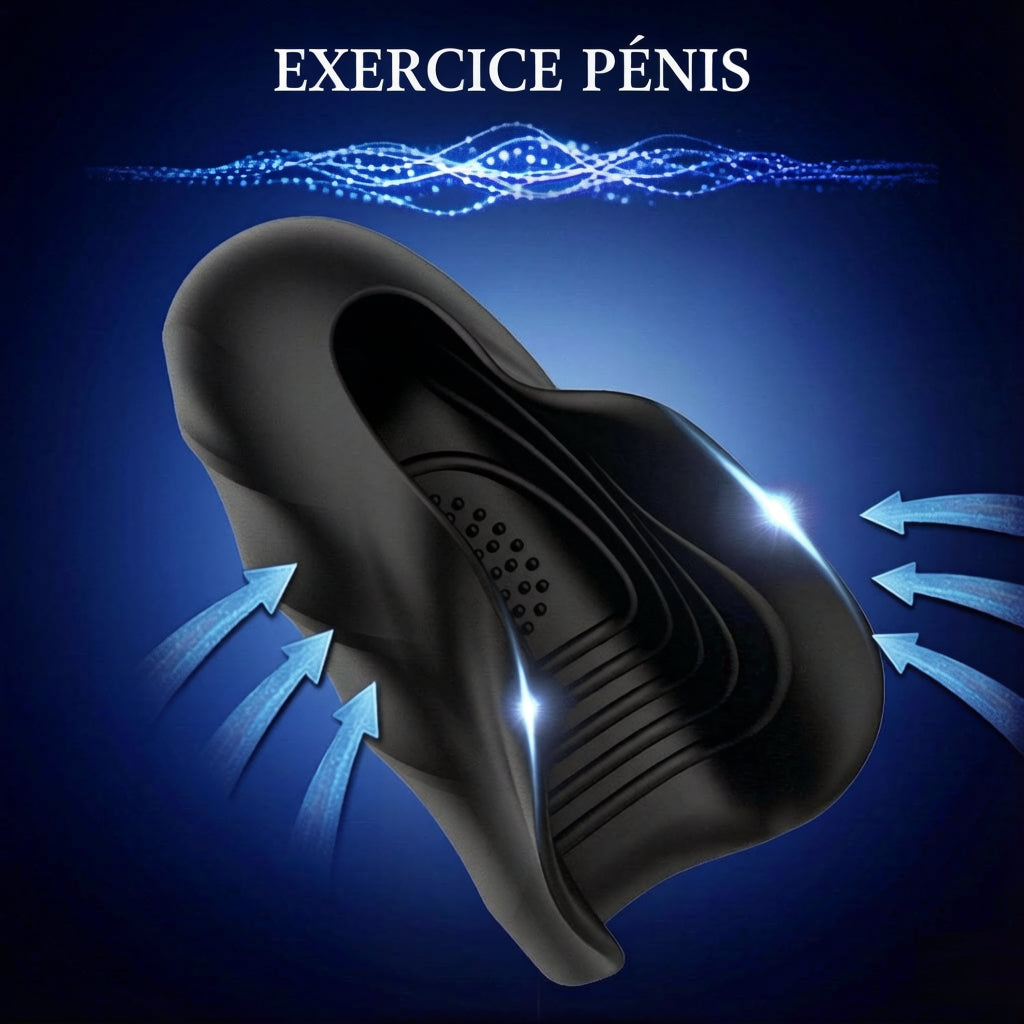 Masturbateur électrique, exerceur de pénis, vibromasseur avec 10 modes de vibration, appareil de massage pour le pénis, masturbateur électrique, jouet sexuel à stimulations multiples pour homme, stimulateur de gland