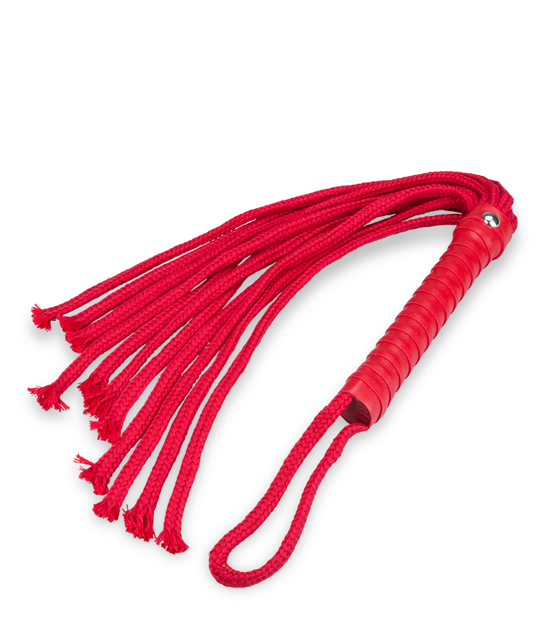Fouet martinet à lanières rouge