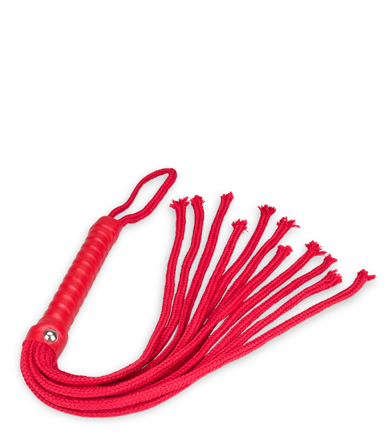 Fouet martinet à lanières rouge