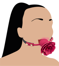 Charger l'image dans la galerie, Gag ball en similicuir avec rose en silicone