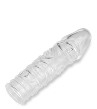 Charger l'image dans la galerie, Gaine à penis texturée transparente taille M 15,0cm