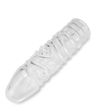 Charger l'image dans la galerie, Gaine à penis texturée transparente taille M 15,0cm