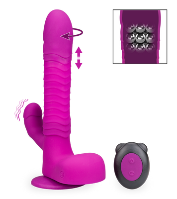 Gode rabbit va-et-vient rotatif ventouse