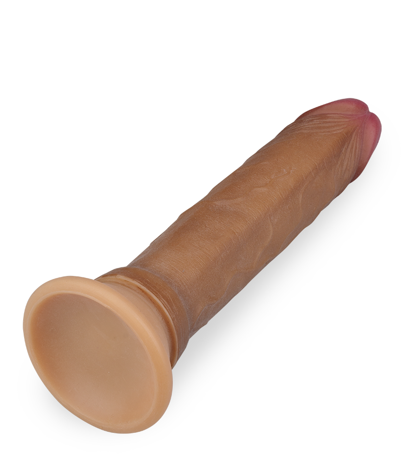Gode réaliste ventouse silicone liquide double couche